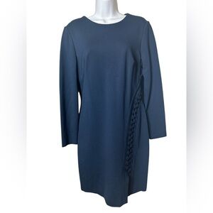 Lauren Ralph Lauren Womens Knee Length Dress Size 12 Navy Blue Office Boss